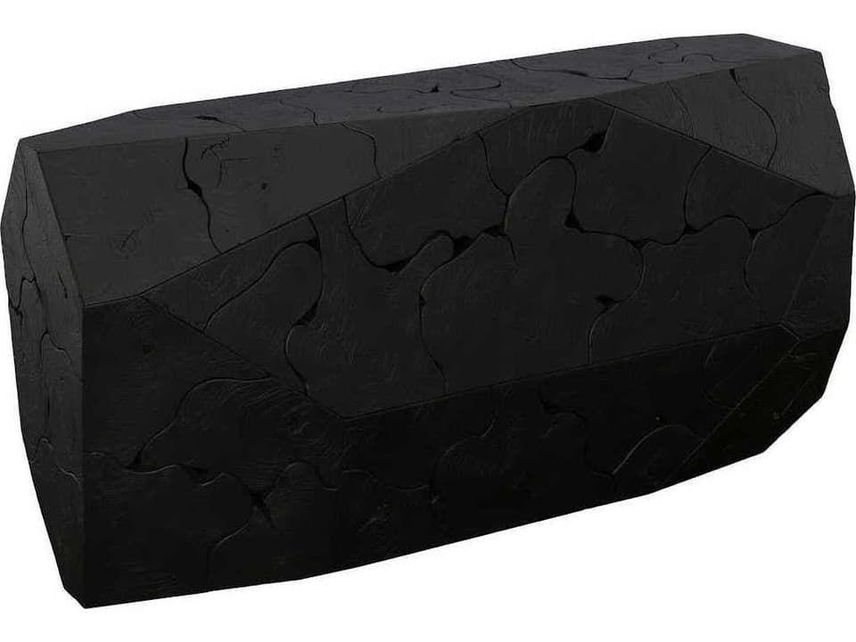 Prism Console Table Black Wood Textured