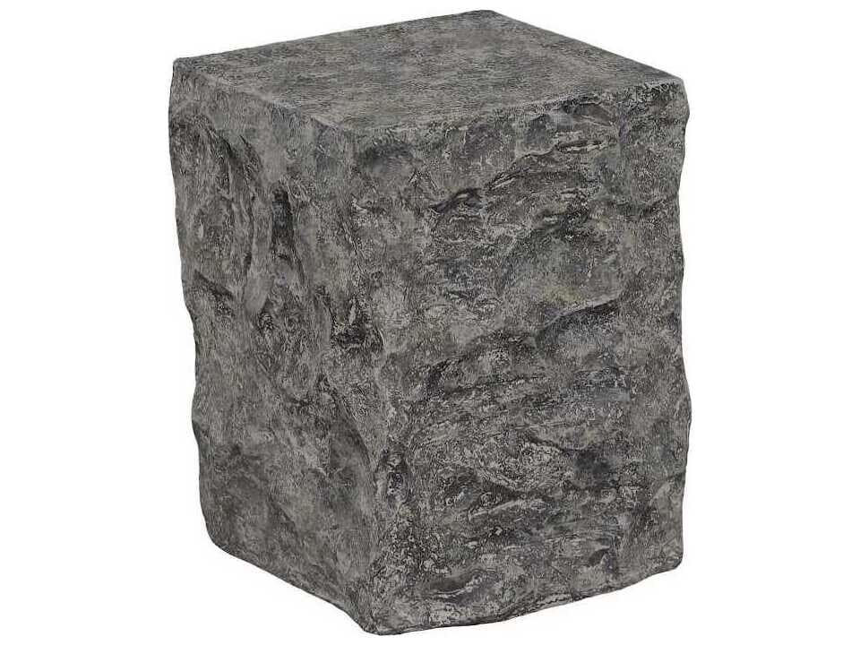 Cast Square Resin Gray End Table
