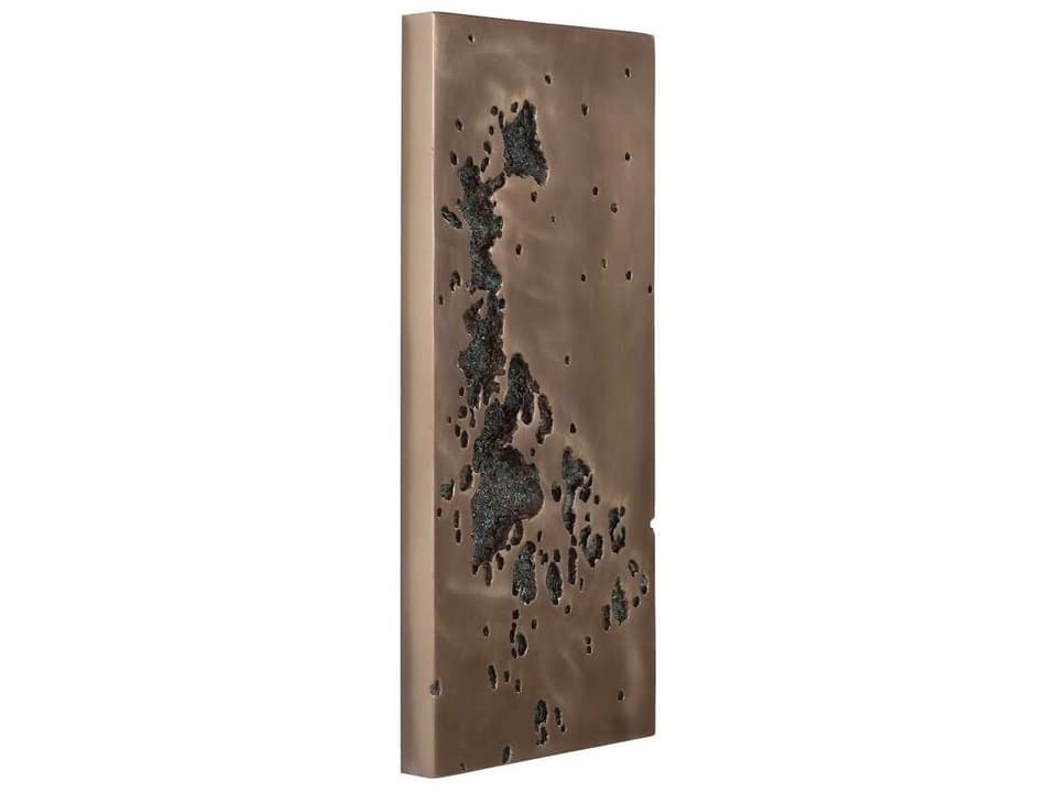 Splotch Rectangle Wall Art in Bronze Finish Modern Organic