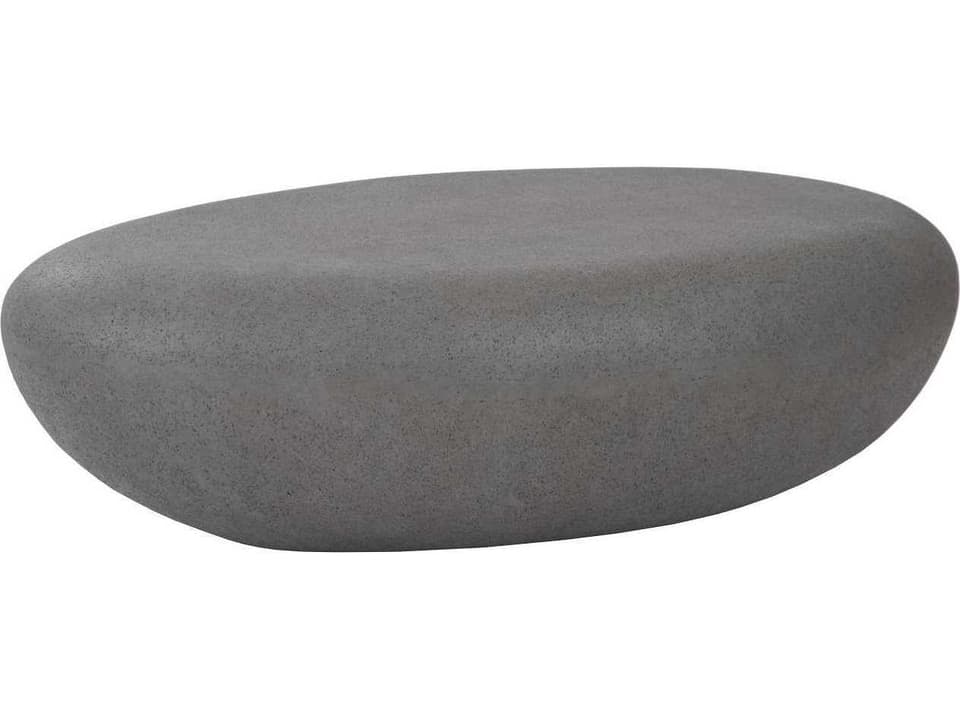 Oval Resin Charcoal Stone Coffee Table