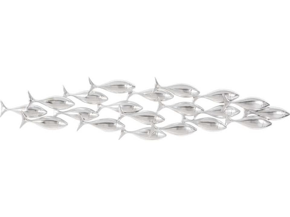 School of Fish Dimensional Wall Art in Silver Leaf