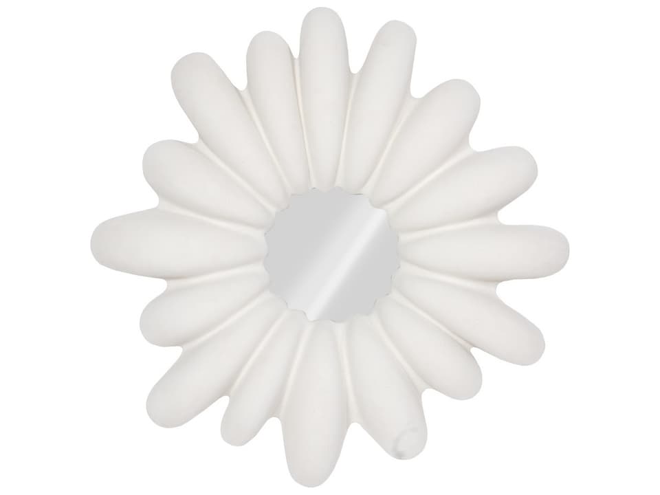 Radial Shell Mirror in White Stone Finish