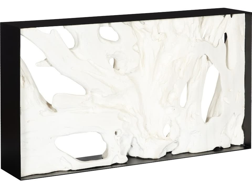 Cast Root Framed Faux Bleached Resin and Iron Console Table