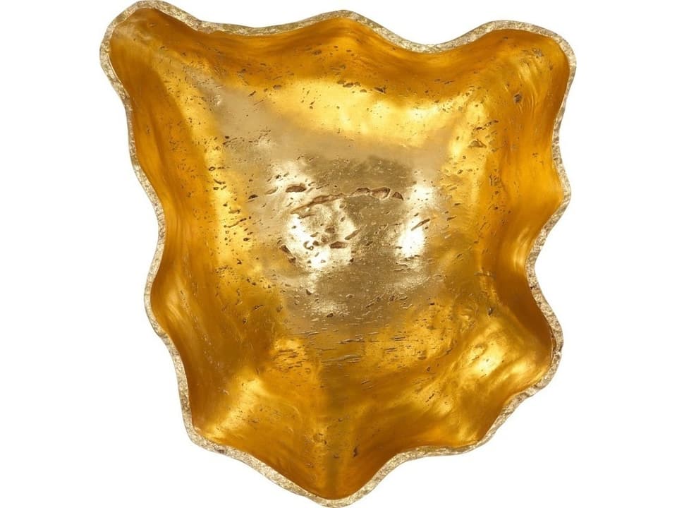 Cast Wall Onyx Bowl 3D Wall Art in Gold Leaf