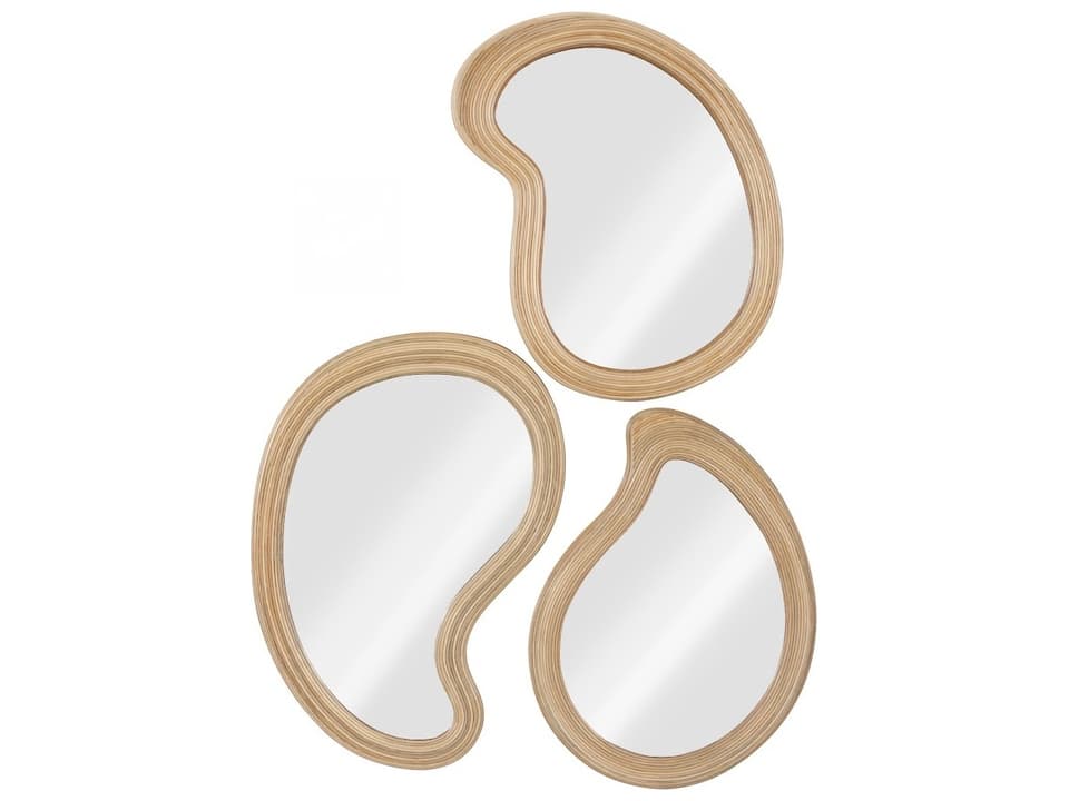 Organic 3-Piece Wall Mirror Set in Natural Fibers