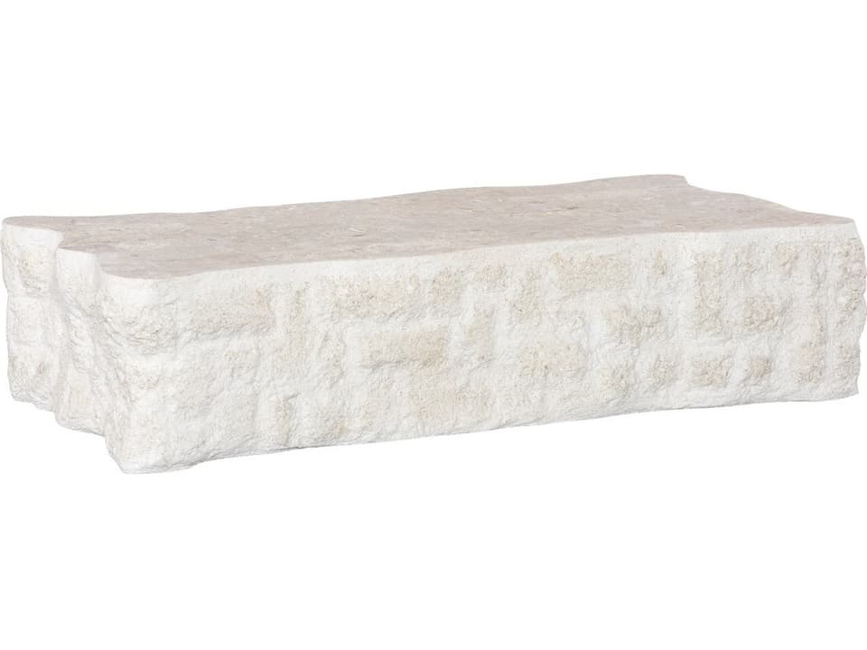 Mactan Rectangular Stone Coffee Table in Natural Mactan Stone