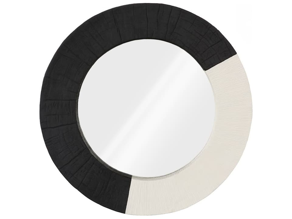 Eclipse Black White Round Wall Mirror Modern