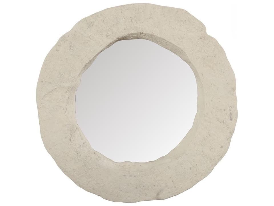 Formation Round Wall Mirror in Off White Roman Stone