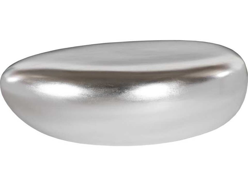 River Stone Coffee Table Small Silver Leaf