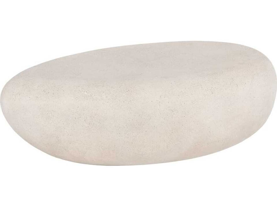 River Stone Small Coffee Table in Roman Stone Resin Finish