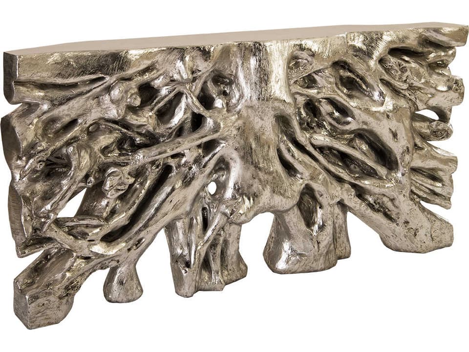 Cast Naturals Silver Leaf Console Table