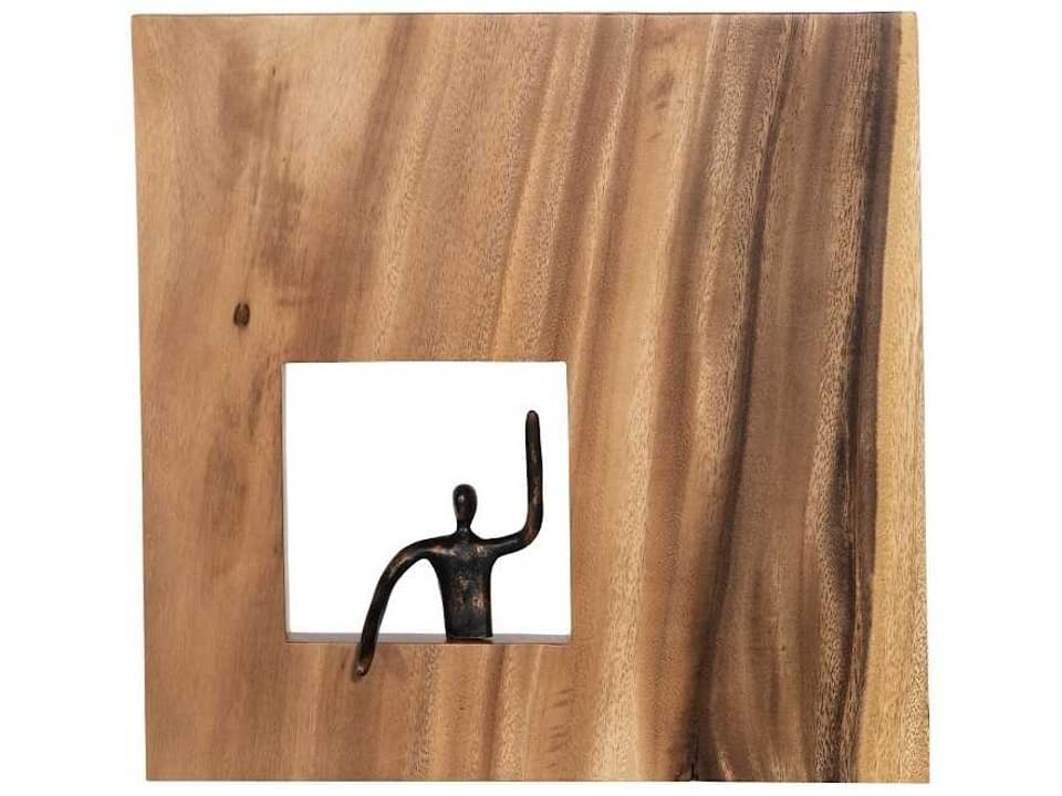 Atlas Leaning Figure Metal and Wood Wall Decor