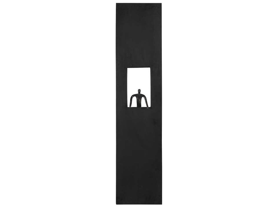 Atlas Rectangular Black Metal and Wood Wall Art