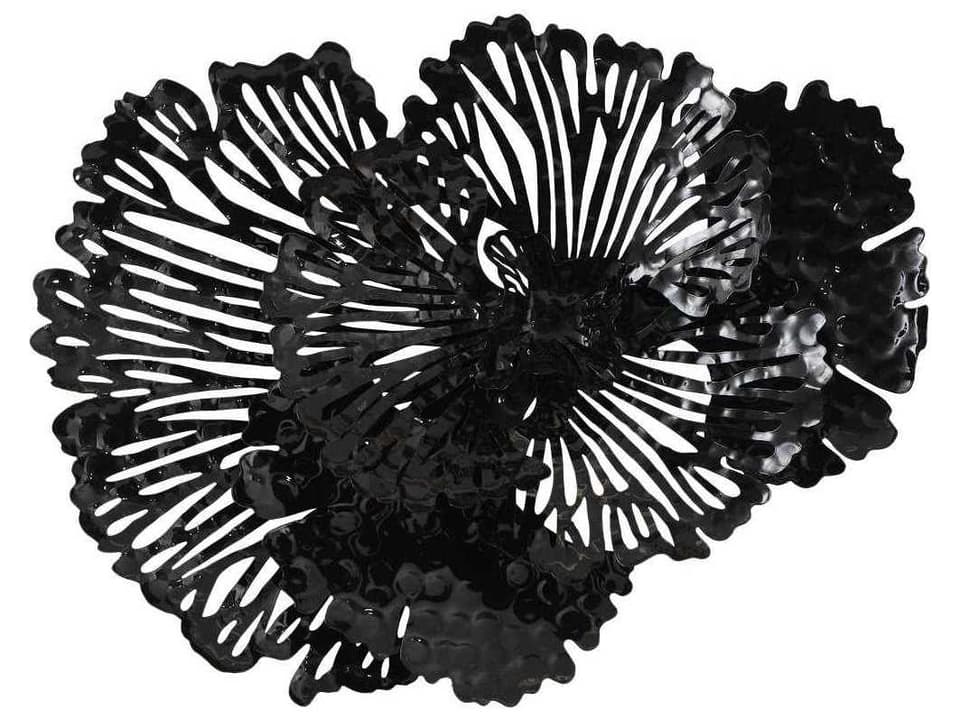 Flowers Collection Small Black Metal Wall Art