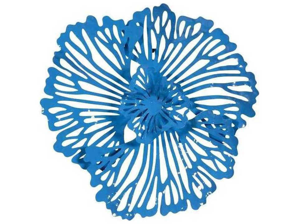 Extra Small Blue Flower Metal Wall Art