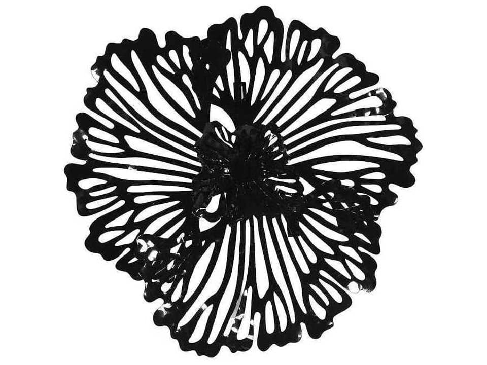 Extra Small Flower Metal Wall Art in Black