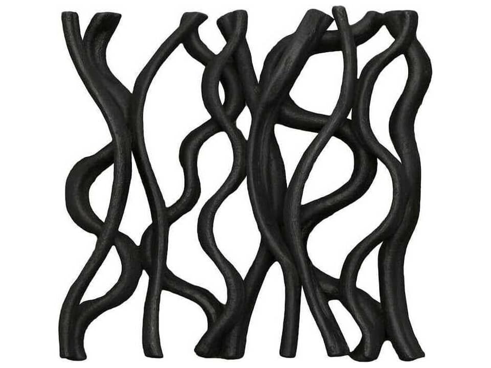 Botanical Designs Vine Wall Tile in Black Finish