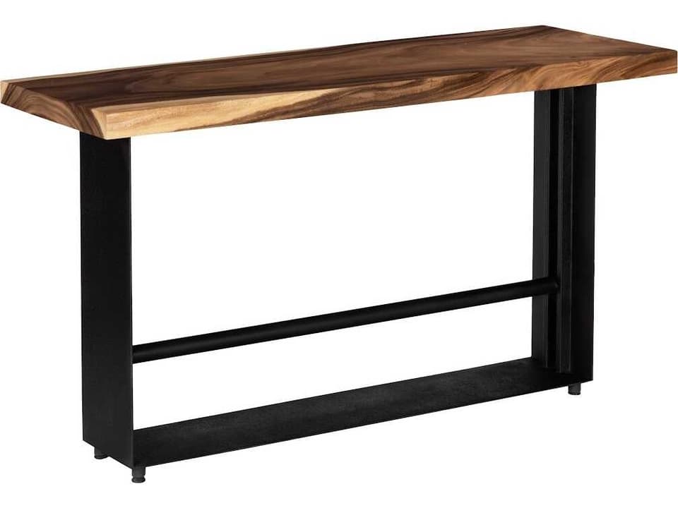 Iron Frame Bar Table Natural Chamcha Wood
