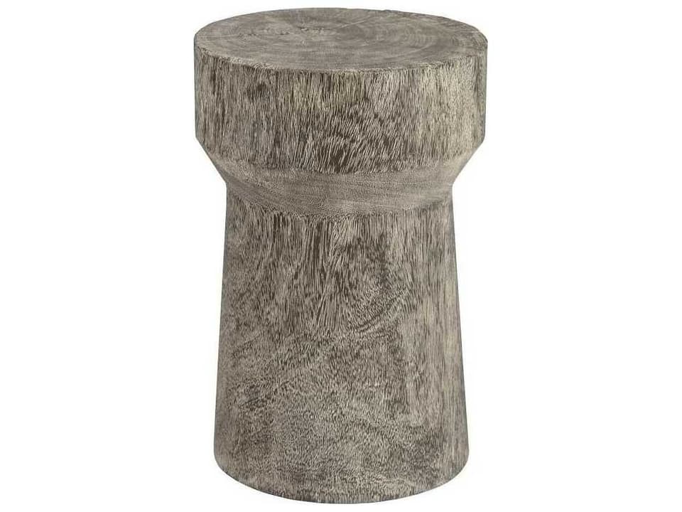 Curved Mooring Accent Stool in Gray Stone Finish