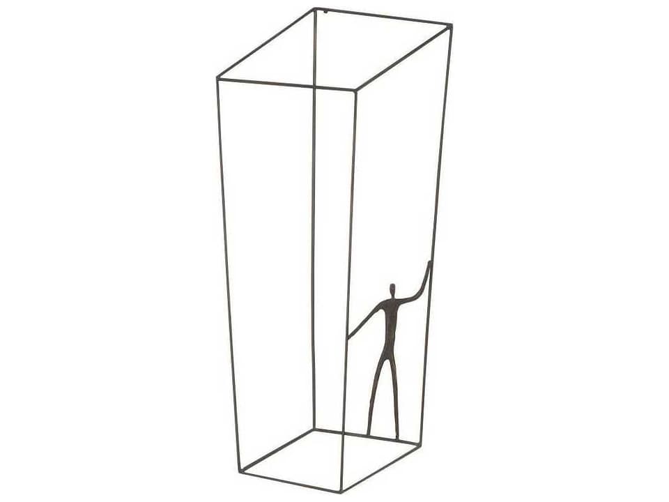Perspective Rectangular Metal Wall Art Standing Right