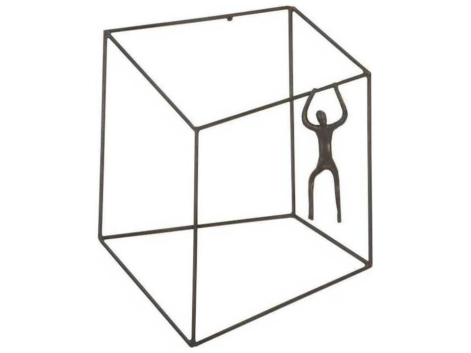 Perspective Square Metal Wall Art in Rust