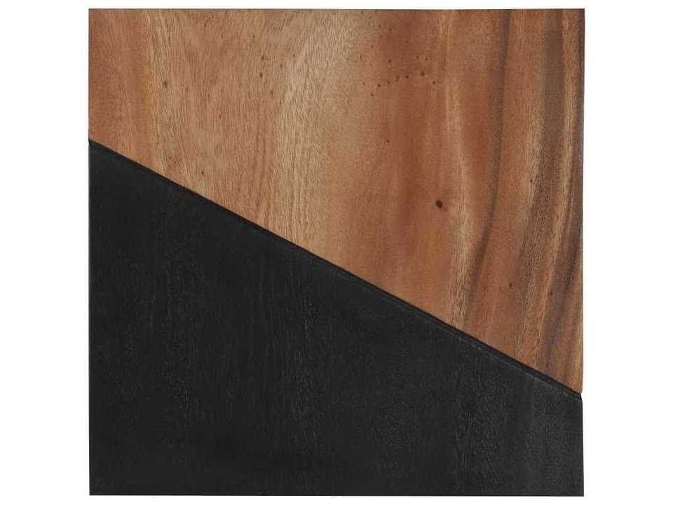 Geometry Natural Black Wood Wall Art Tile