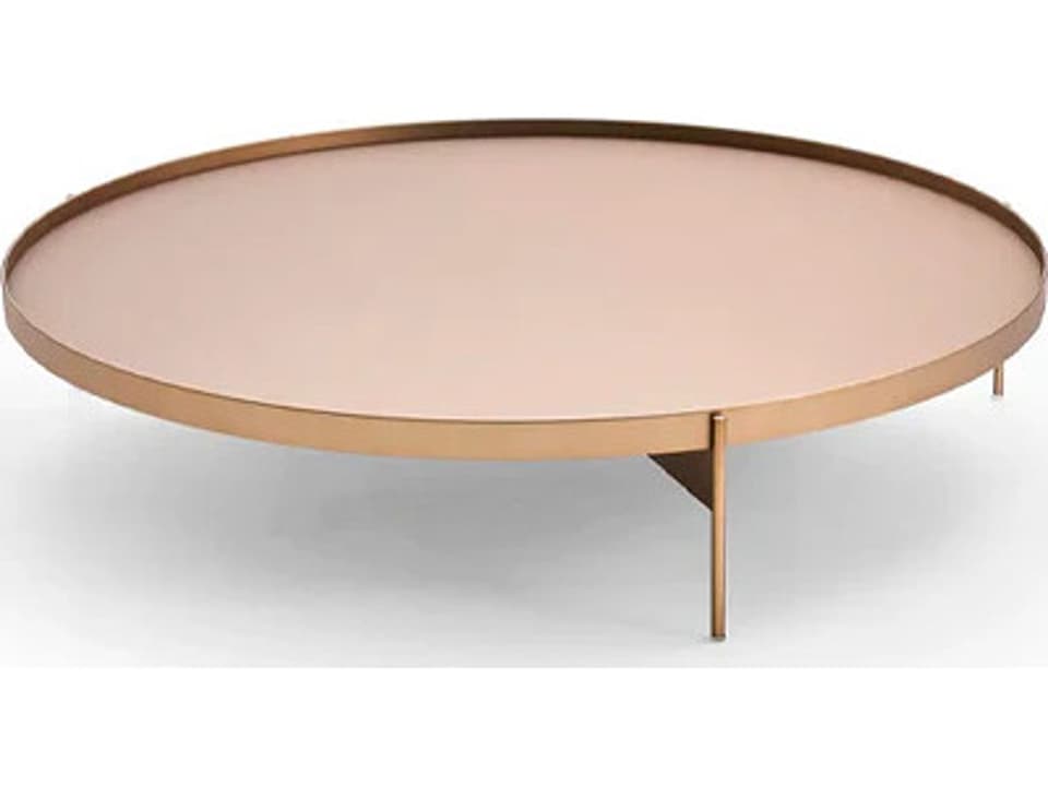 Abaco Low Round Coffee Table in Matte Bronze Metal
