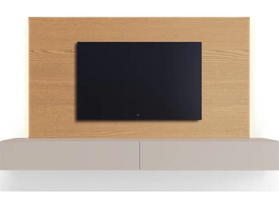 People 94-Inch Wall Unit in Natural Ash and Ecru Matt Lacquer