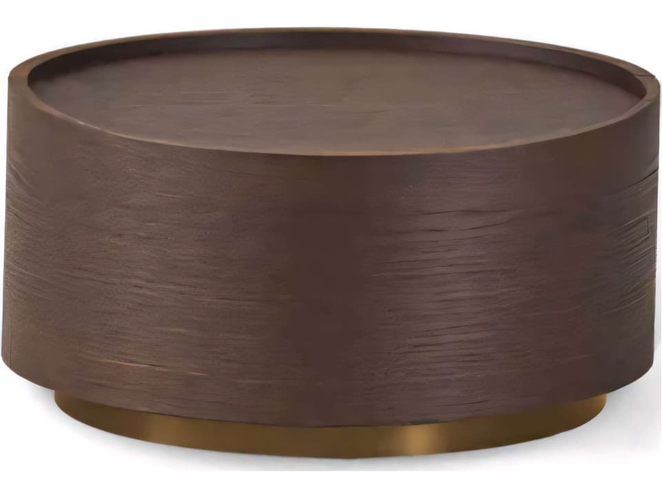Dedalo 1-Drawer Brown Oak Wood Nightstand with Metal Base