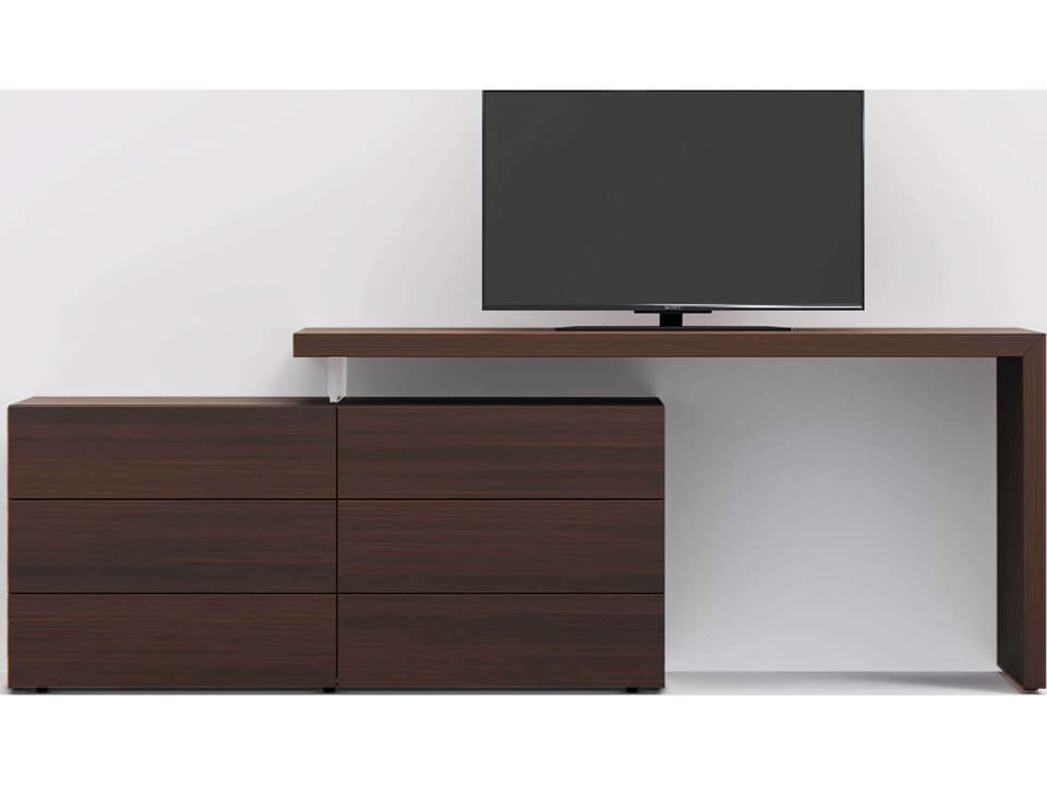 People Burnt Oak Wood Secretary Desk and Dresser Unit