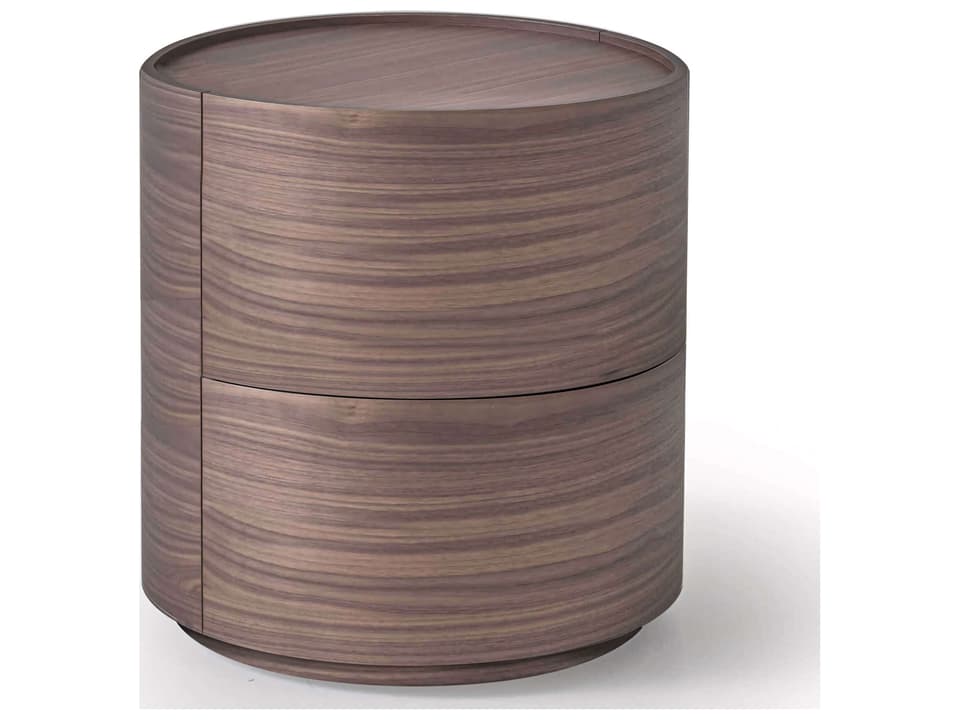 Dedalo 2-Drawer Modern Brown Walnut Wood Nightstand