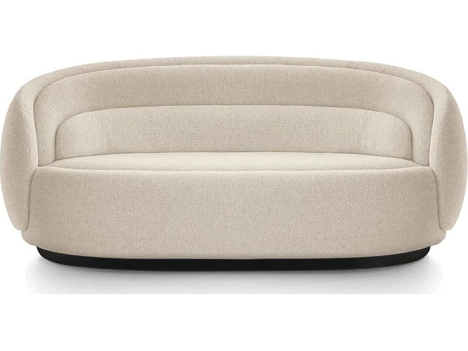 Peonia 3-Seat Sofa in Beige Zea 01 Fabric with Black Plinth by Cristina Celestino