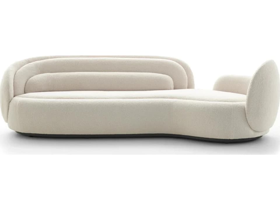 Peonia 117-Inch Fabric Sofa in White Acacia by Cristina Celestino