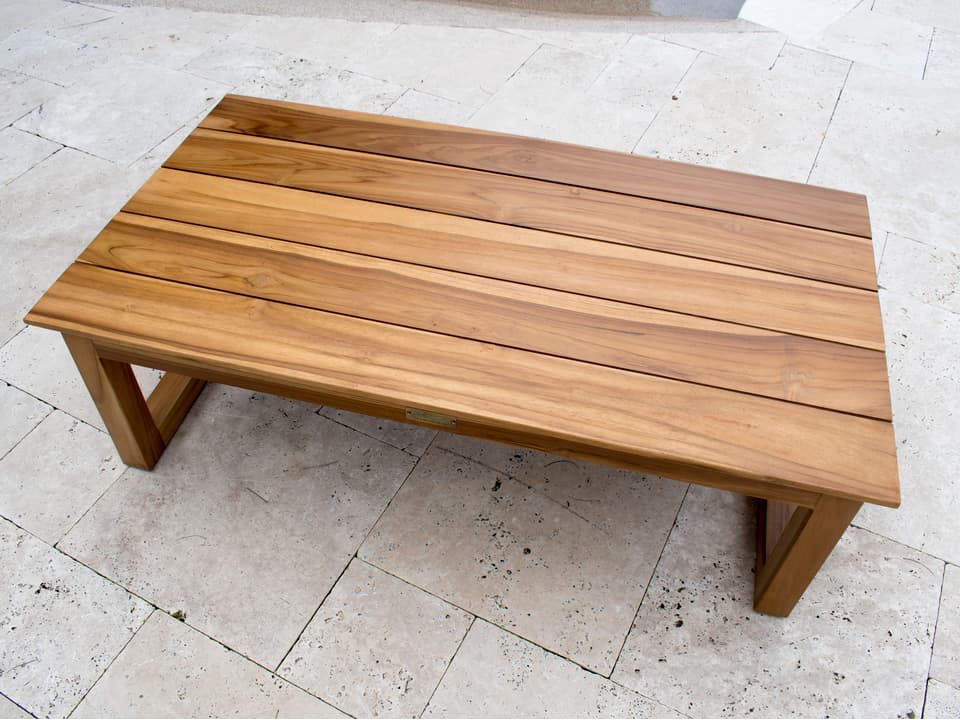 Bali Teak Rectangular Coffee Table in Natural