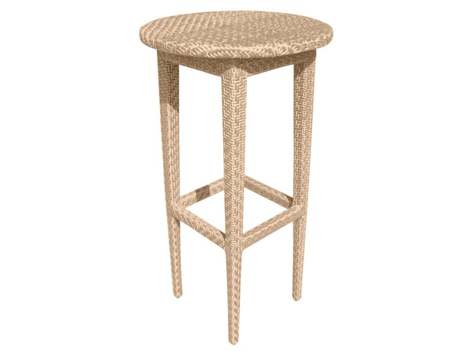 Austin Round Bar Table with Honey Wicker