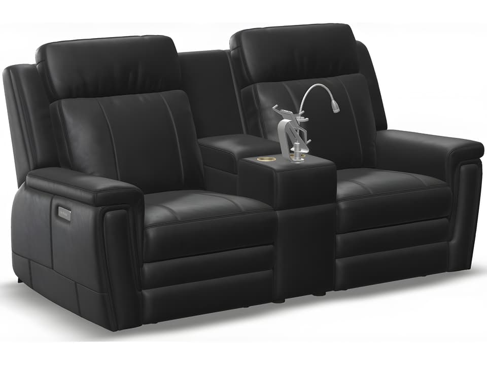 Asher Console Loveseat Power Recliner with Cupholder