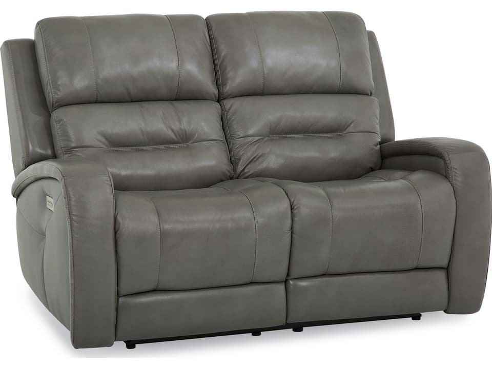 Washington Power Reclining Leather Loveseat with Headrest and Lumbar Support