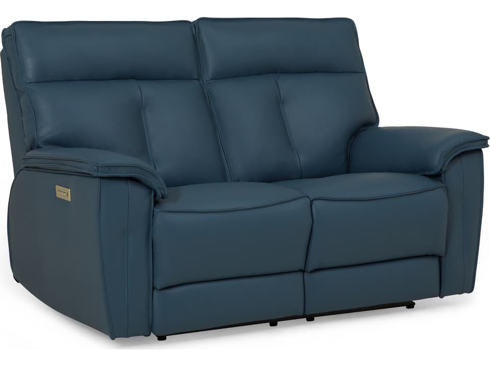 Oakley Leather Power Reclining Loveseat with Power Headrest and Lumbar