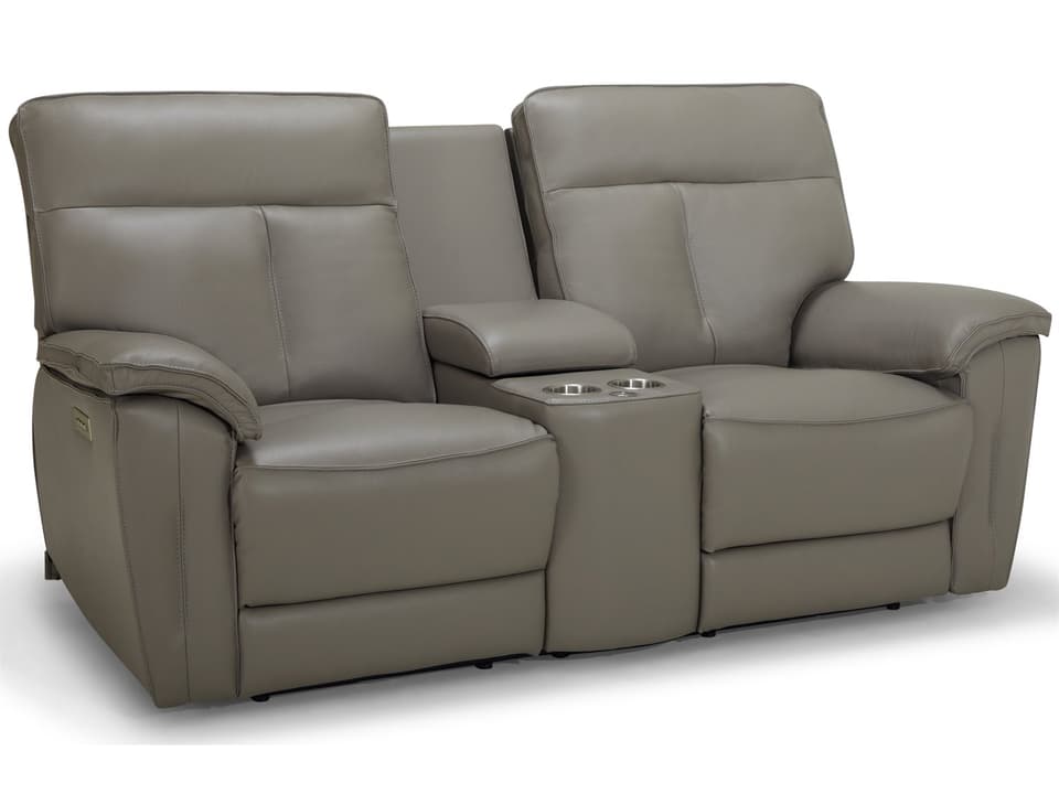 Oakley Power Reclining Console Loveseat with Headrest and Lumbar