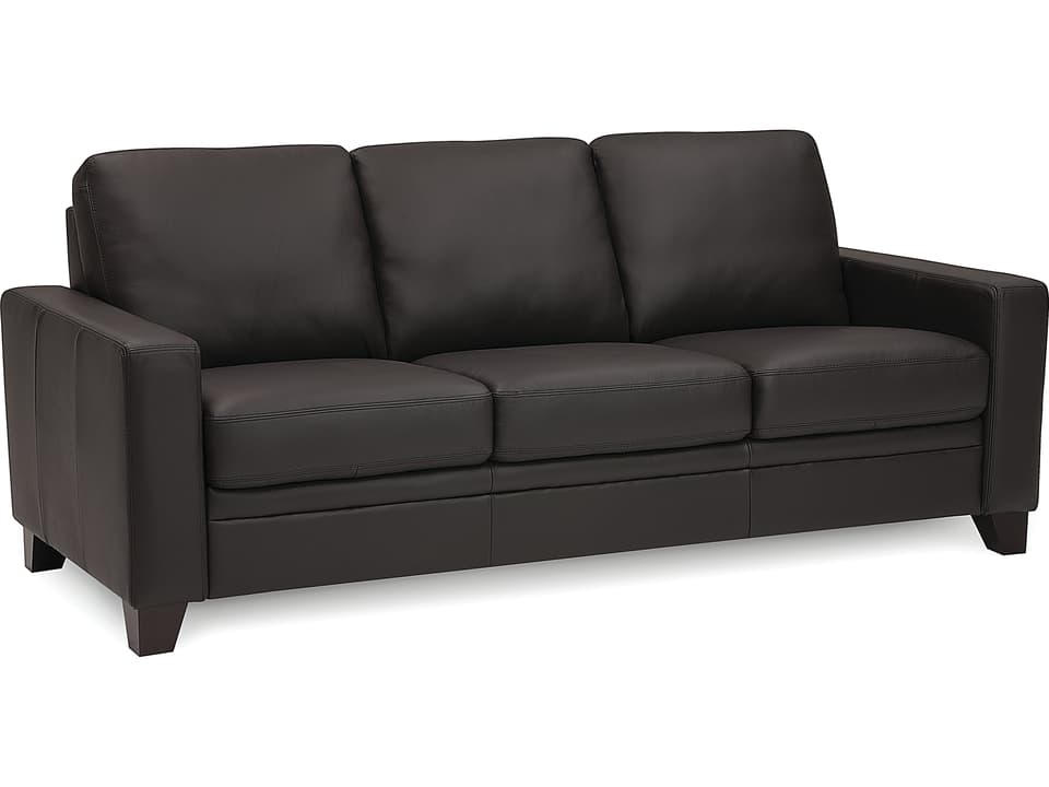 Creighton 3-Seat Leather Upholstery Sofa with Track Arms