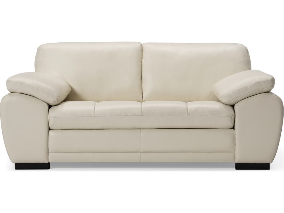 Miami 2-Seat Leather Loveseat with Sculptural Padded Arms