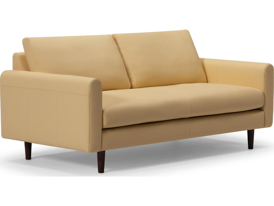 Lexi Leather Upholstery 2-Seat Sofa with Arch Arms