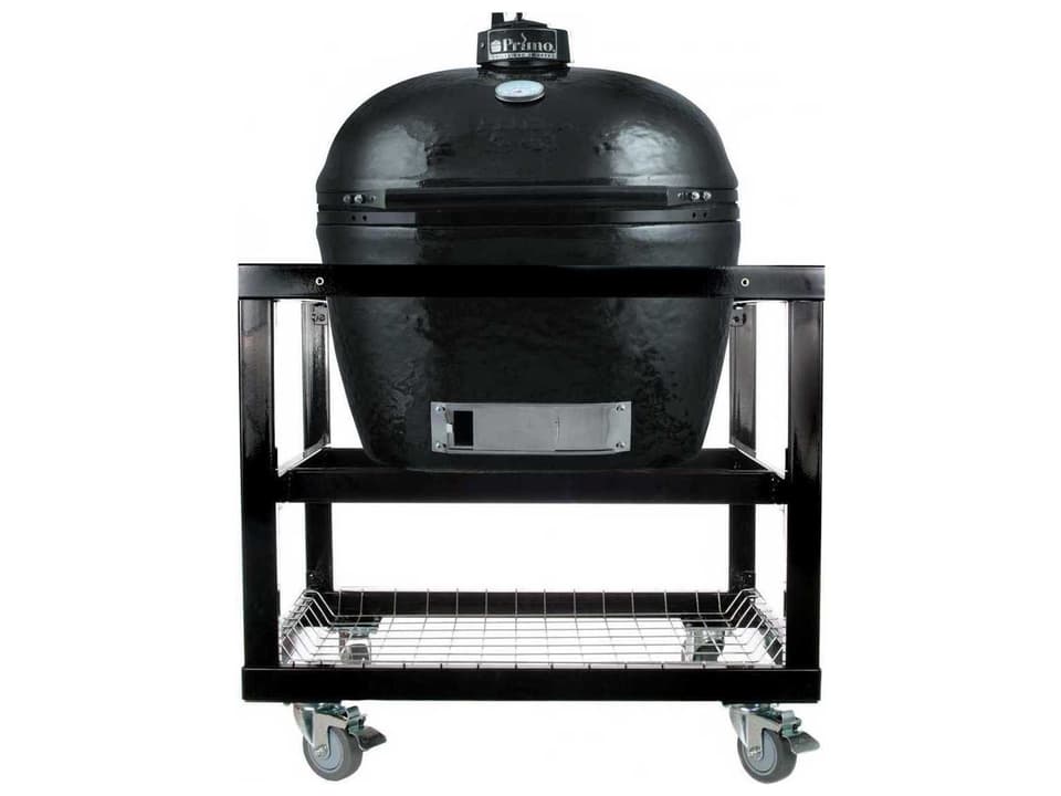 Primo Oval XL Charcoal Grill with Stainless Steel Cart