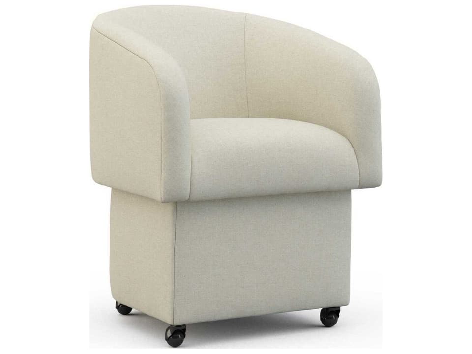 Ranier Upholstered Arm Dining Chair in Beige Fabric