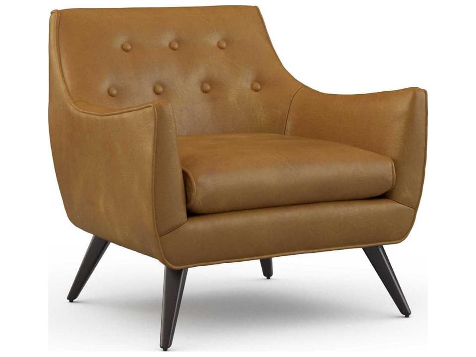 Marley Leather Accent Chair with Button Tufted Back