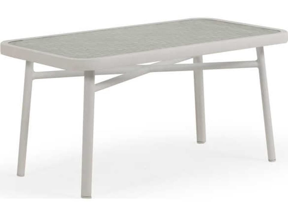 Sandoval 20x36 Rectangle Aluminum Slat Table Top in Textured White