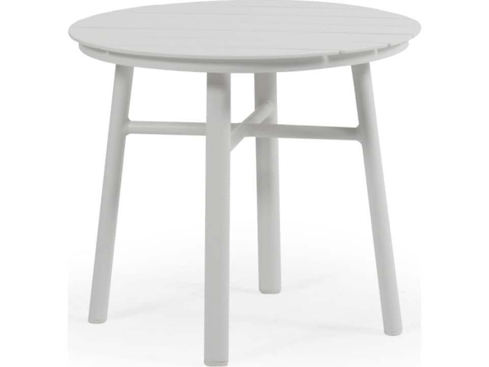 Sandoval 20 Inch Round Slat Aluminum Table Top in Textured White