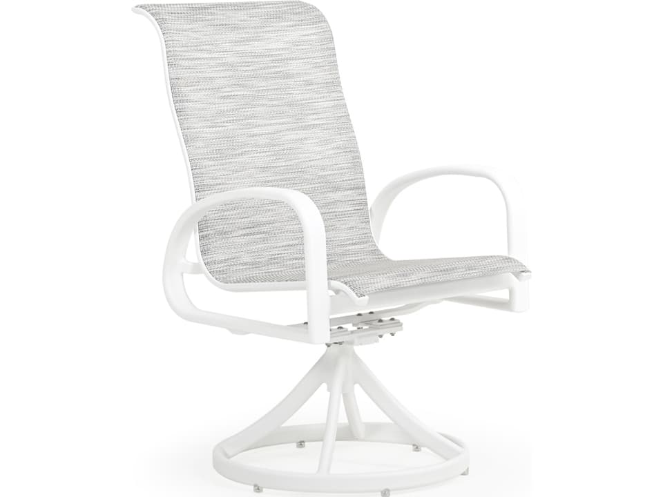 Sandoval Aluminum Sling Swivel Rocker Dining Arm Chair