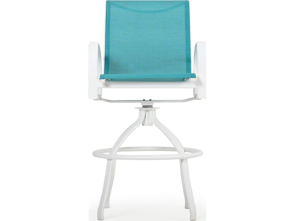 Sandoval Aluminum Sling Swivel Bar Stool in Textured Finish