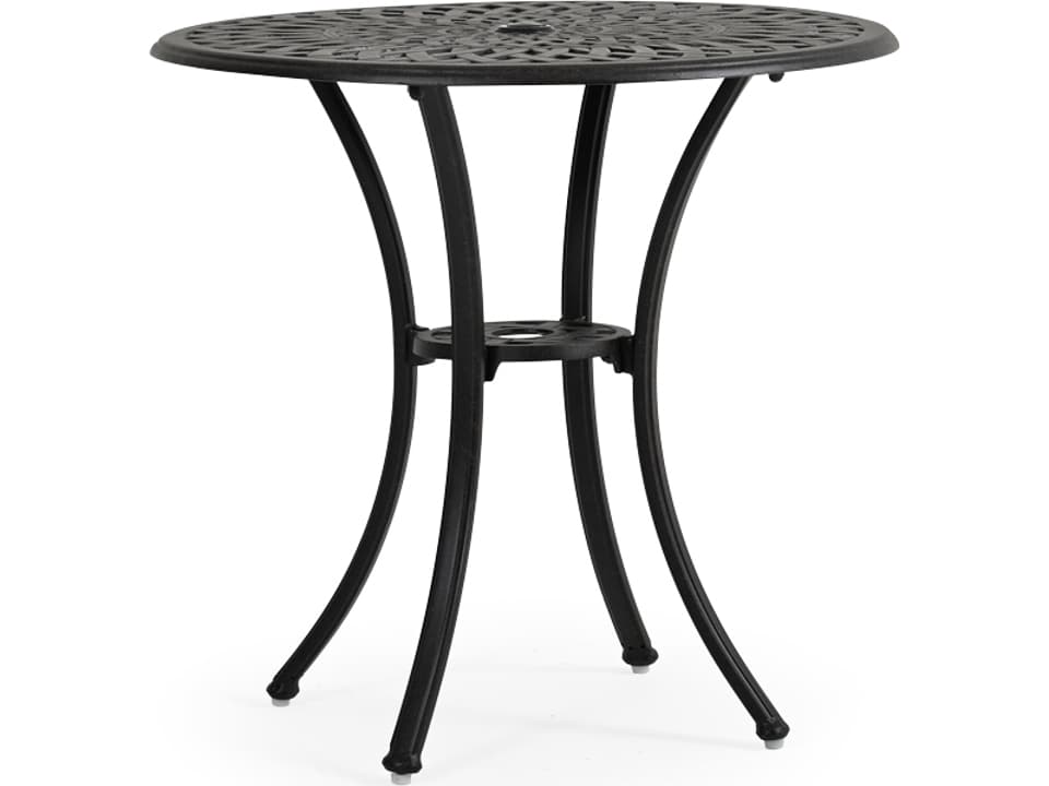 Oxford 30-Inch Round Cast Aluminum Bistro Table in Weathered Black